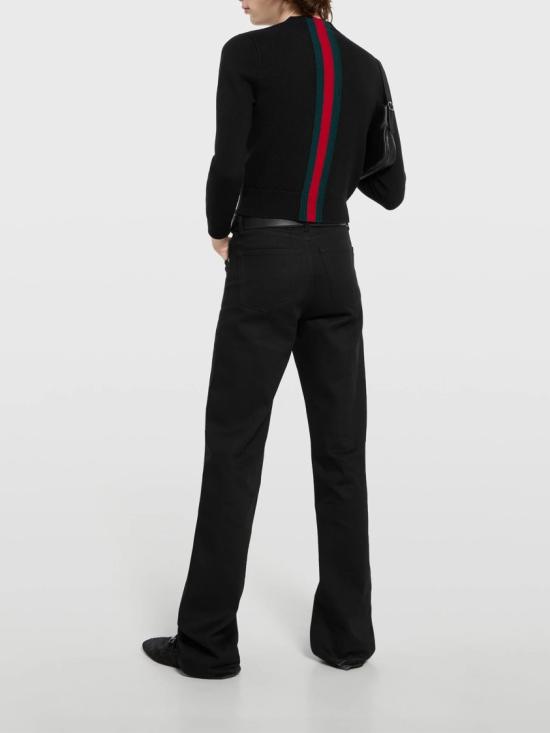 26SS 구찌 웹 파인 니트 울 스웨터 862532 XKFG6 Black - GUCCI