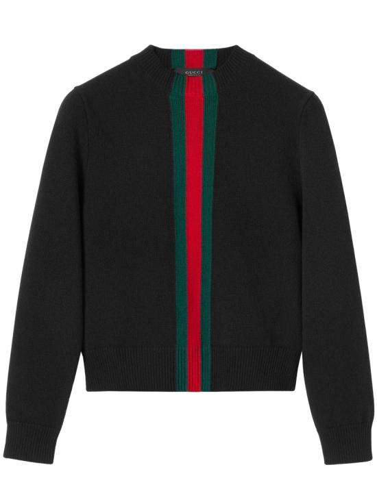 26SS 구찌 웹 파인 니트 울 스웨터 862532 XKFG6 Black