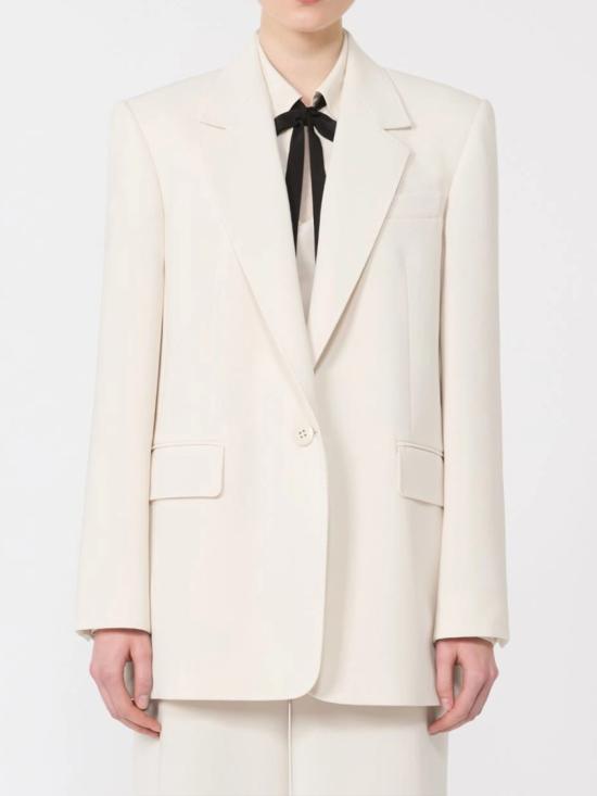 26SS 막스마라 라펠 싱글 브레스트 자켓 라펠 싱글 브레스트 자켓 2616041025600 White - MAX MARA