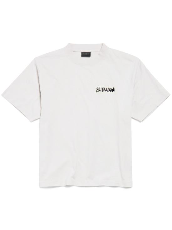 26SS 발렌시아가 마스킹 테이프 티셔츠 850990 TTVL6 White