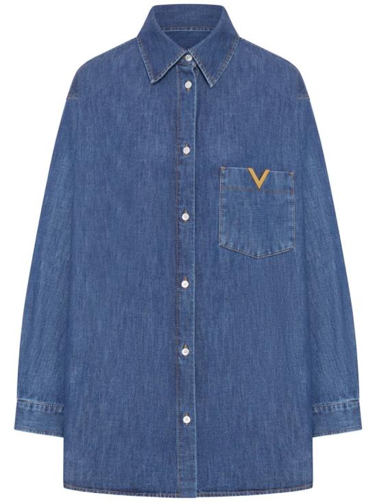 26SS 발렌티노 가라바니 데님 셔츠 8B3DB03K9YA Blue