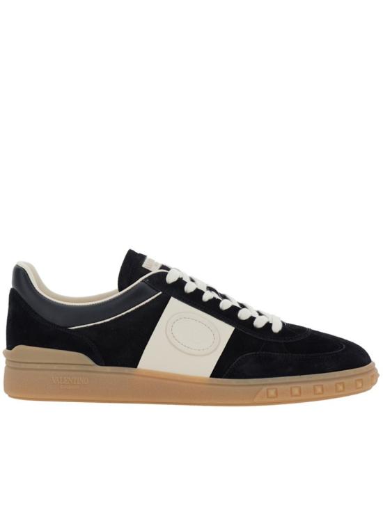 26SS 발렌티노 가라바니 크러스트 레더 나일론 업빌리지 로우 탑 스니커즈 8Y2S0H77LAL Black