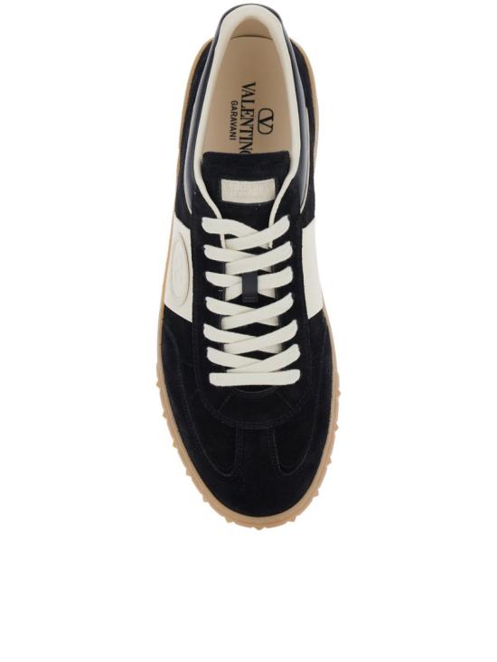 26SS 발렌티노 가라바니 크러스트 레더 나일론 업빌리지 로우 탑 스니커즈 8Y2S0H77LAL Black - VALENTINO GARAVANI