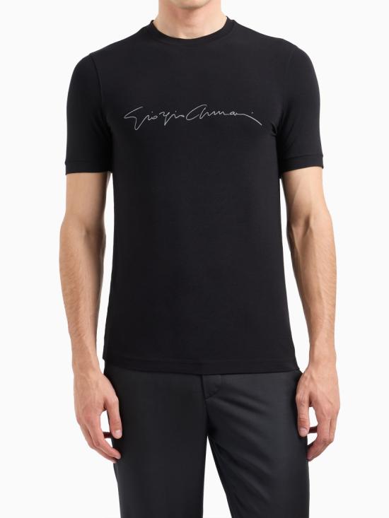 26SS 조르지오 아르마니 반팔 티셔츠 6GST56 SJP4Z Black - GIORGIO ARMANI