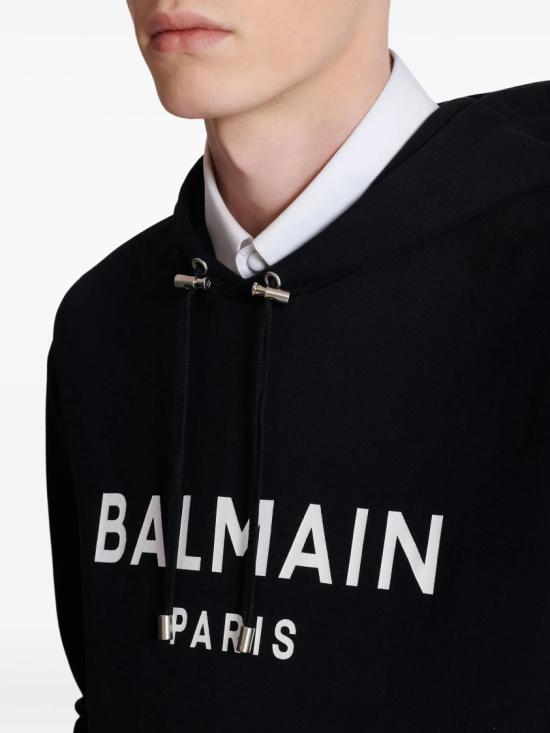 26SS 발망 후드 티셔츠 GH1JR007 BD45 Black - BALMAIN