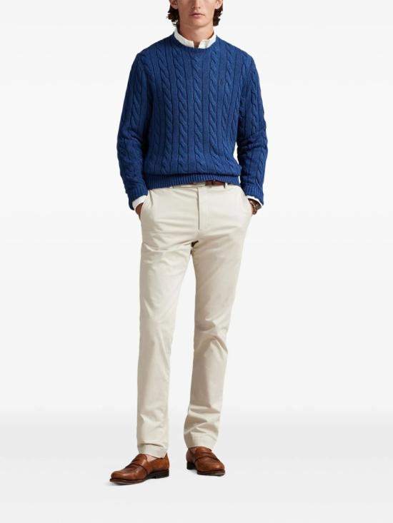 26SS 폴로 랄프로렌 로고 자수 케이블 니트 스웨터 710 775885 Blue - POLO RALPH LAUREN