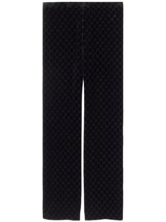26SS 구찌 GG 스트레치 벨벳 데보레 팬츠 860769 ZAUS4 Black