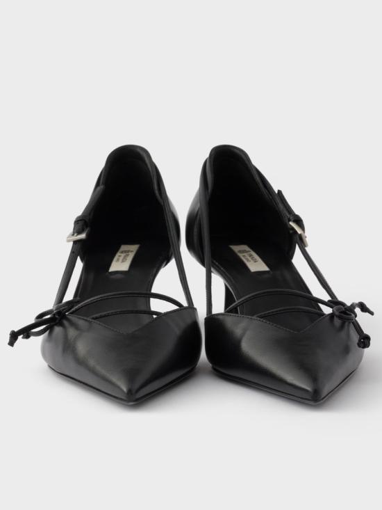 26SS 프라다 오픈 사이드 레더 펌프스 1I442O 011 Black - PRADA