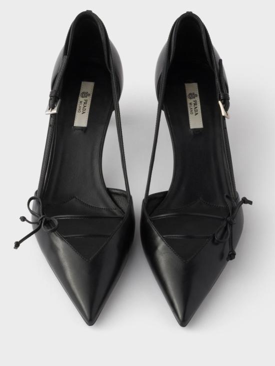26SS 프라다 오픈 사이드 레더 펌프스 1I442O 011 Black - PRADA