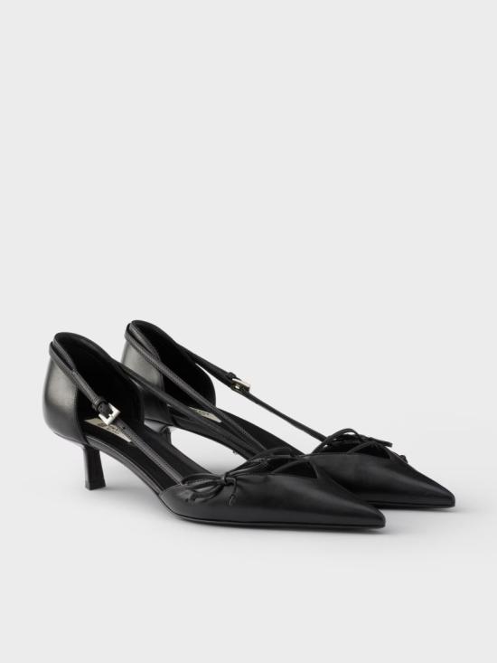 26SS 프라다 오픈 사이드 레더 펌프스 1I442O 011 Black - PRADA