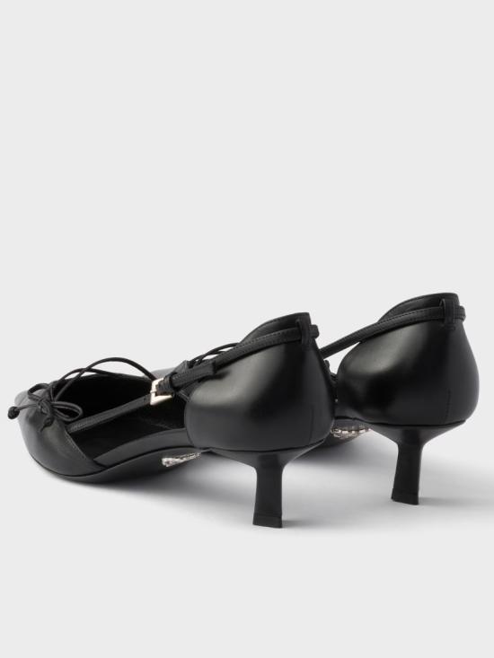 26SS 프라다 오픈 사이드 레더 펌프스 1I442O 011 Black - PRADA