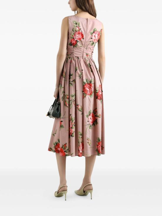 26SS 돌체앤가바나 로즈 부케 프린트 코튼 드레스 F612PT HS5UT Pink - DOLCE & GABBANA