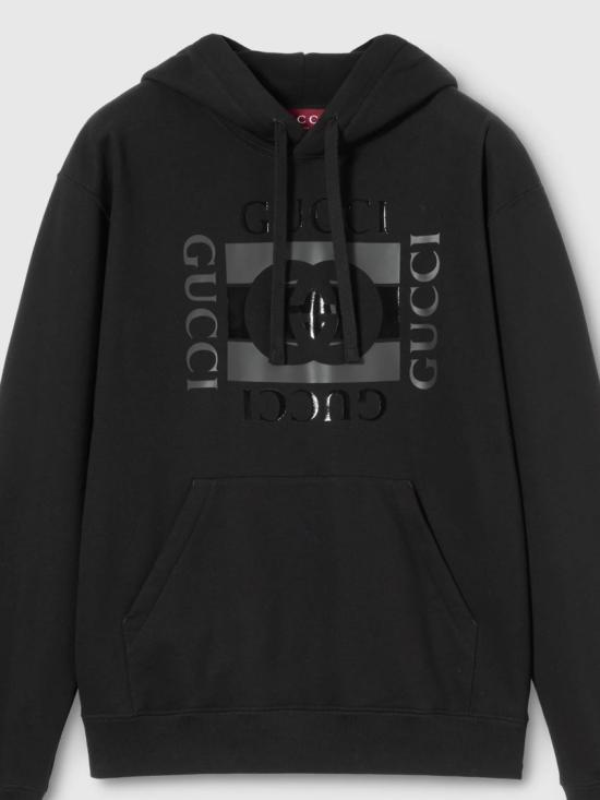 26SS 구찌 프린트 디테일 코튼 저지 스웨트셔츠 855976 XJHNH Black - GUCCI