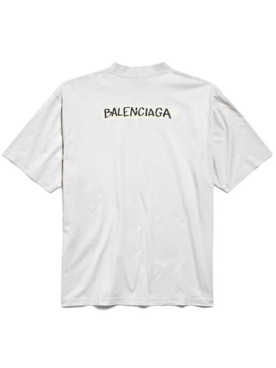 26SS 발렌시아가 마스킹 테이프 티셔츠 미디움 핏 764235 TTVL6 White - BALENCIAGA