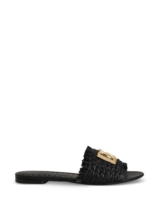 26SS 돌체앤가바나 라피아 브레이드 슬리퍼 CQ0646 AN217 Black