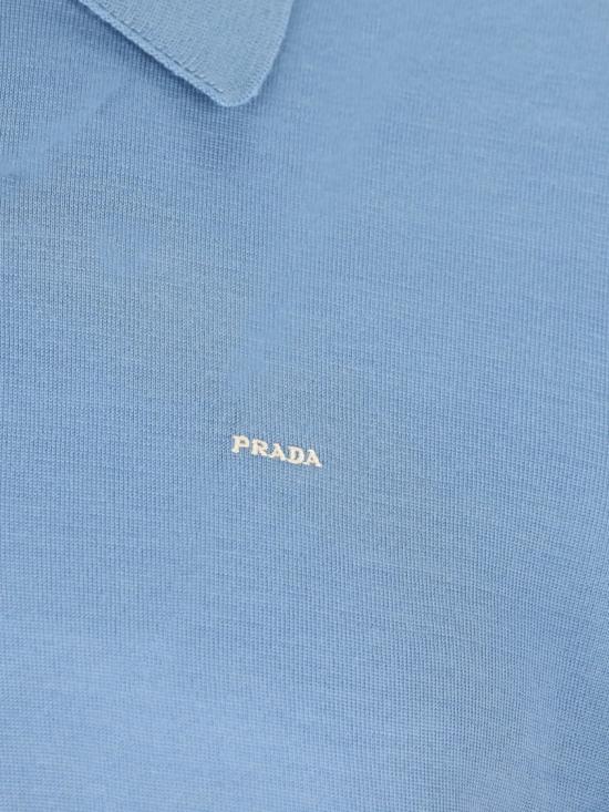 26SS 프라다 슈퍼파인 울 폴로 셔츠 UMF148 18DY Blue - PRADA