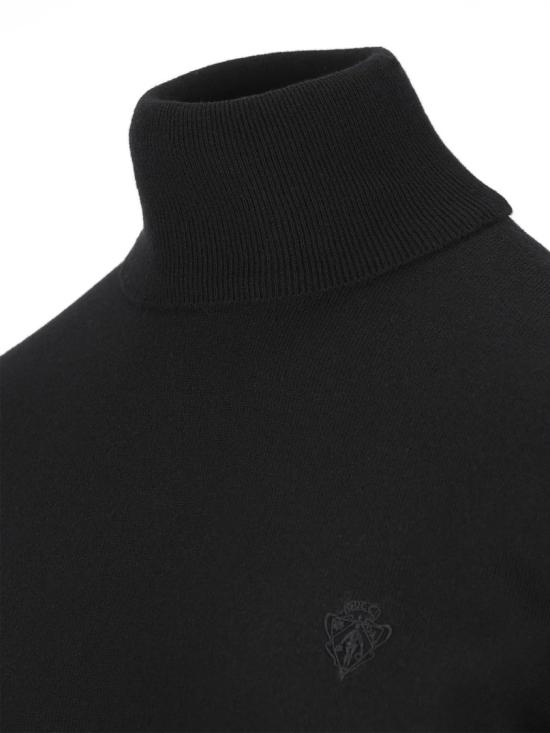26SS 구찌 자수 울 니트 터틀넥 860442 XKFG7 Black - GUCCI