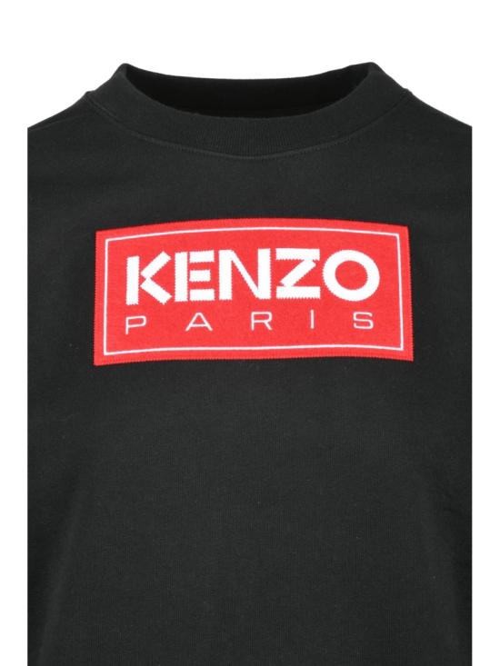  겐조 긴팔 티셔츠 블랙 코튼 크루넥 레귤러핏 스웨트셔츠 - KENZO
