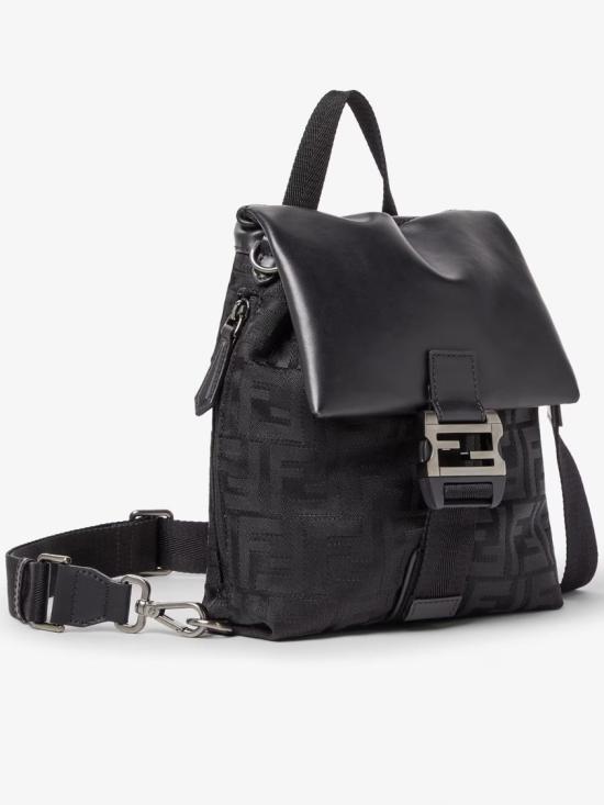26SS 펜디 플럭스 레더 FF 나일론 크로스백 7VA673 AVC6 Black - FENDI