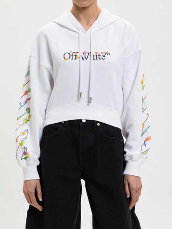26SS 오프화이트 후드 티셔츠 2BB056S26FLE001 White - OFF WHITE
