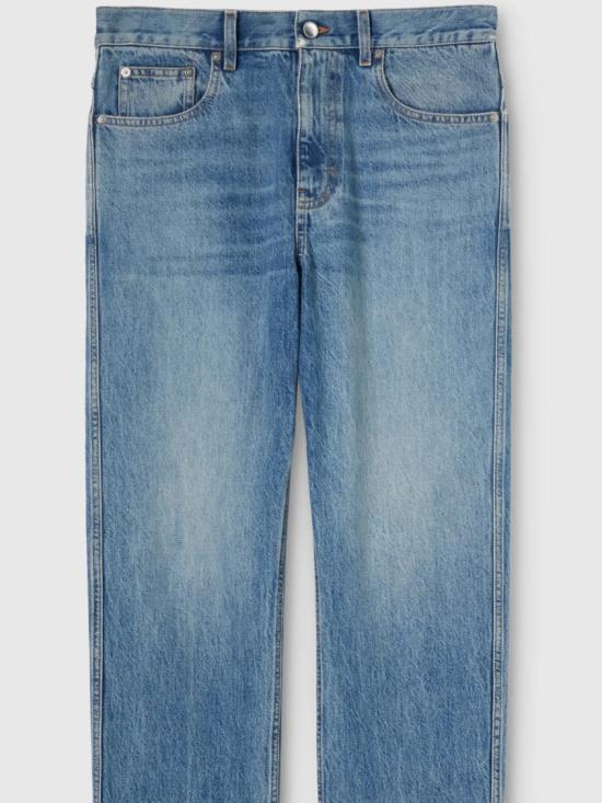 26SS 구찌 슬림 핏 코튼 데님 팬츠 팬츠 844629 XDDD2 Blue - GUCCI