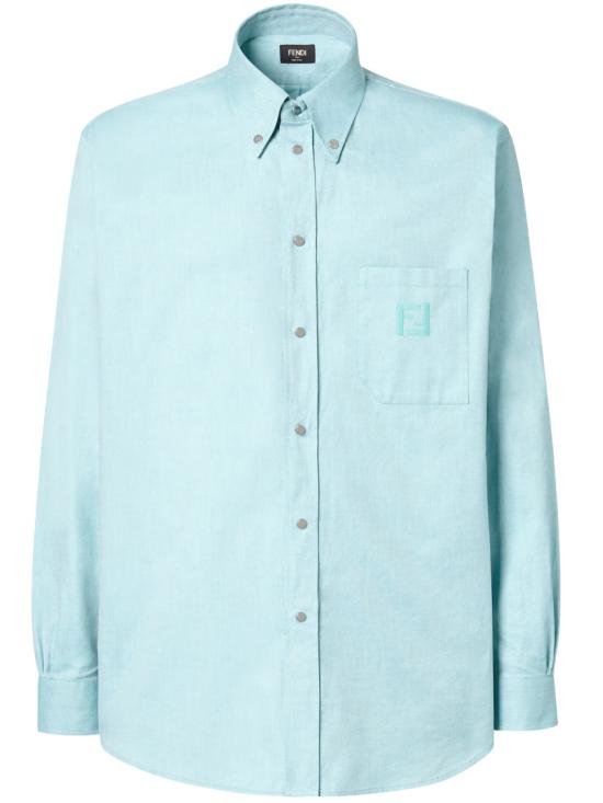 26SS 펜디 옥스포드 코튼 셔츠 FS1296 AVZD Blue