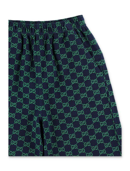 26SS [키즈] 구찌 쇼츠/버뮤다 849680XJHA9 4085 NAVY GREEN - GUCCI