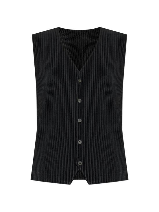 26SS 옴므 플리세 이세이 미야케 니트 베스트 HP67JE511 15 BLACK