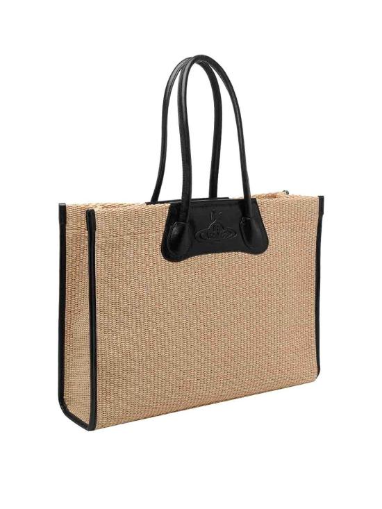 26SS 비비안웨스트우드 엠보싱 오르브 로고 토트백 4D01000LUW01D0B402 Beige - VIVIENNE WESTWOOD