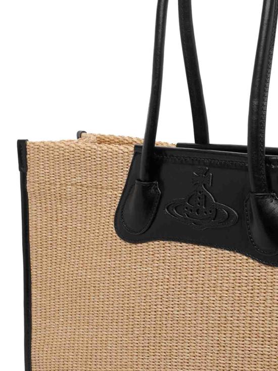26SS 비비안웨스트우드 엠보싱 오르브 로고 토트백 4D01000LUW01D0B402 Beige - VIVIENNE WESTWOOD