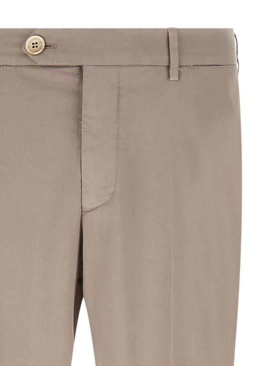 26SS 브루넬로 쿠치넬리 코튼 스트래치 미드 라이즈 슬림 핏 치노 M289LI1770C6035 Beige - BRUNELLO CUCINELLI