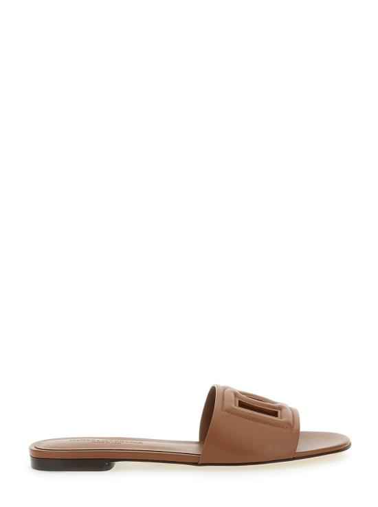 26FW 돌체앤가바나 DG 로고 카프스킨 슬리퍼 CQ0436AY32981236 Brown