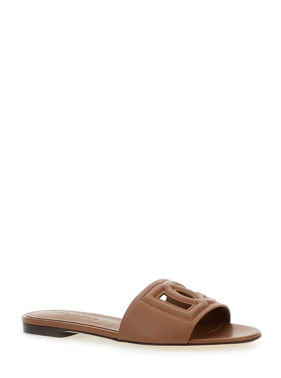 26FW 돌체앤가바나 DG 로고 카프스킨 슬리퍼 CQ0436AY32981236 Brown - DOLCE & GABBANA