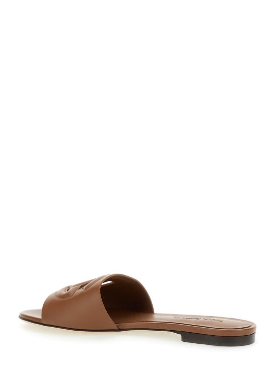 26FW 돌체앤가바나 DG 로고 카프스킨 슬리퍼 CQ0436AY32981236 Brown - DOLCE & GABBANA