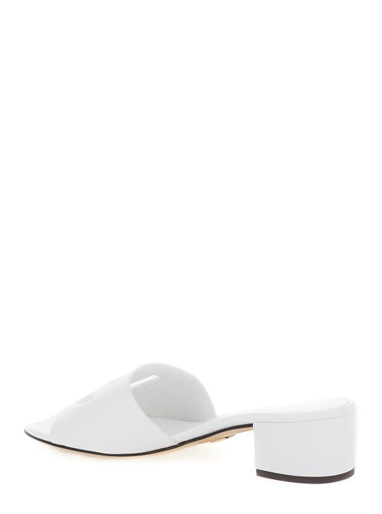 26FW 돌체앤가바나 DG 로고 카프스킨 슬라이더 CR1755AY32980001 White - DOLCE & GABBANA