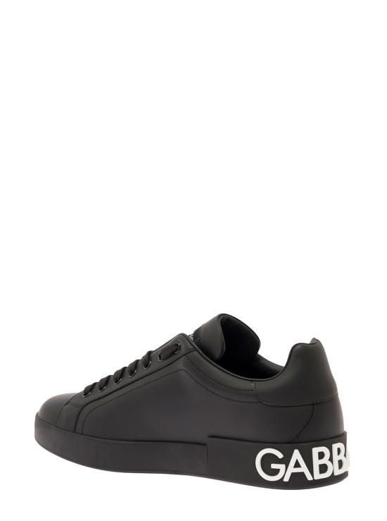 26FW 돌체앤가바나 DG 로고 카프스킨 나파 포르토피노 스니커즈 CS1772AC3308B956 Black - DOLCE & GABBANA