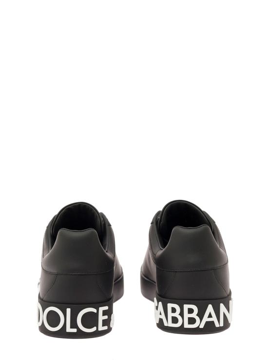 26FW 돌체앤가바나 DG 로고 카프스킨 나파 포르토피노 스니커즈 CS1772AC3308B956 Black - DOLCE & GABBANA