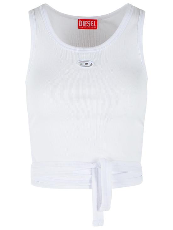 26SS 디젤 T-앙키 테일 S1 크롭 탑 A21019 0EJAI 100 WHITE DOM