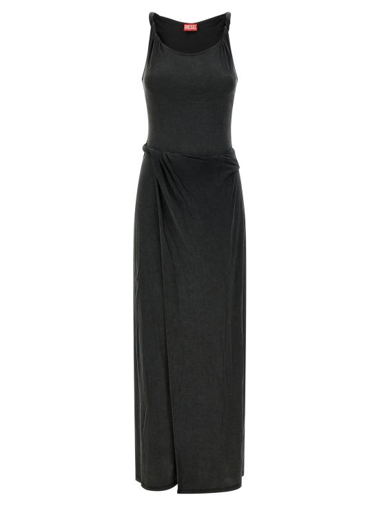 26SS 디젤 D 에스티가 맥시 드레스 A21867 0EPCJ 900A BLACK DOM