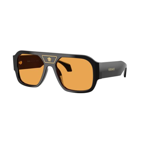 26SS 베르사체 선글라스 0Ve4508u 볼드 블랙 오버사이즈 직사각형 - VERSACE