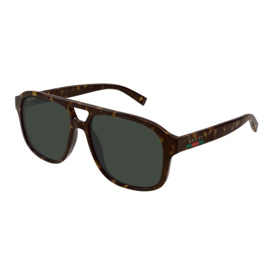 25FW 구찌 선글라스 세련된 로고 장식이 돋보이는 직사각형 호피무늬 - GUCCI