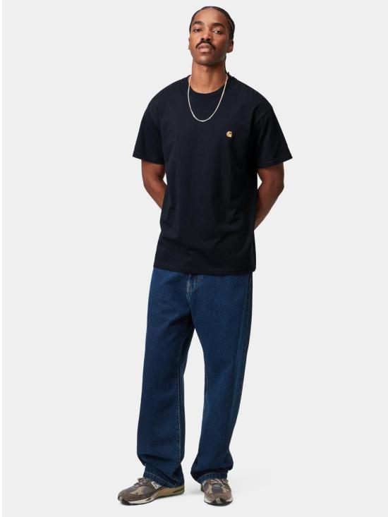 26FW 칼하트 WIP 숏슬리브 체이스 티셔츠 I026391 00H XX Dark navy gold - CARHARTT WIP