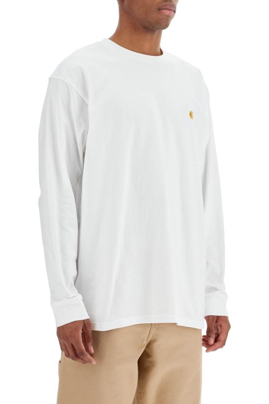 26FW 칼하트 WIP 롱슬리브 체이스 티셔츠 I026392 00R XX White gold - CARHARTT WIP
