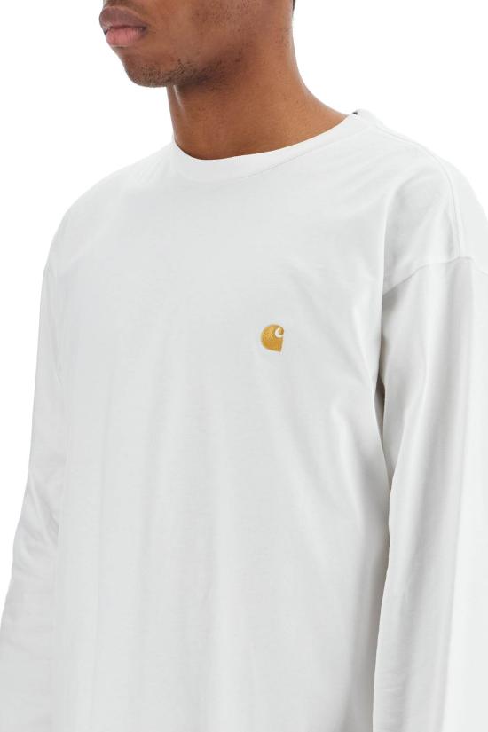 26FW 칼하트 WIP 롱슬리브 체이스 티셔츠 I026392 00R XX White gold - CARHARTT WIP