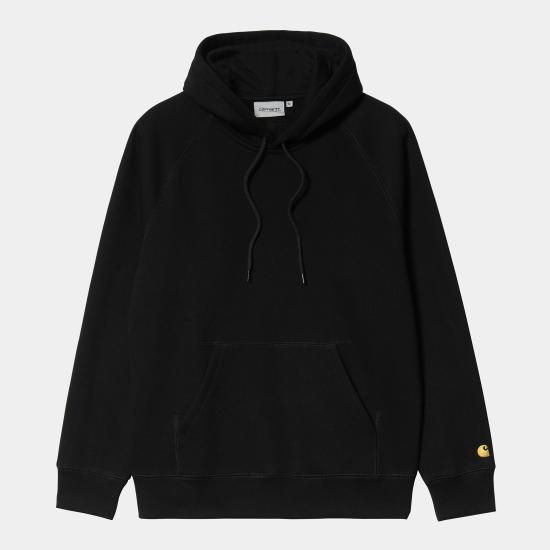 26FW 칼하트 WIP 체이스 후드 티셔츠 I033661 00F XX Black gold - CARHARTT WIP