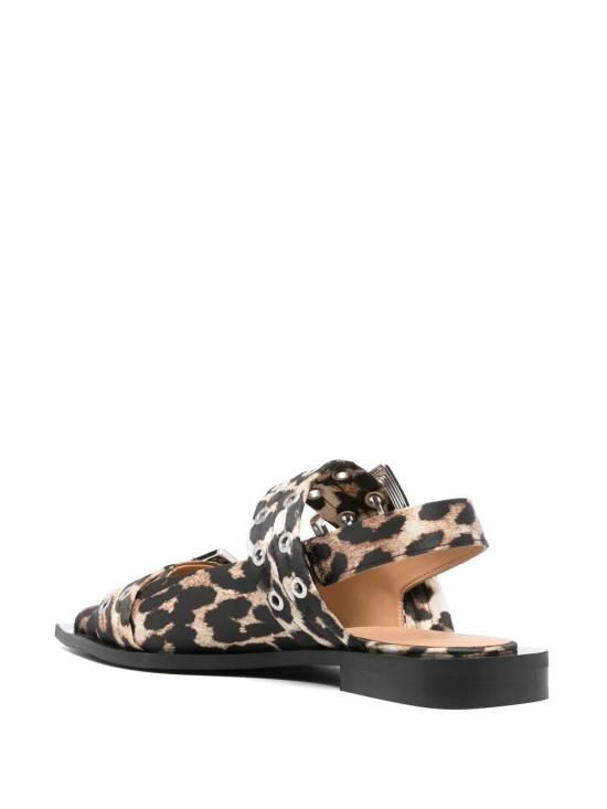 26FW 가니 사틴 페미닌 버클 발레리나 S2947 943 LEOPARD - GANNI