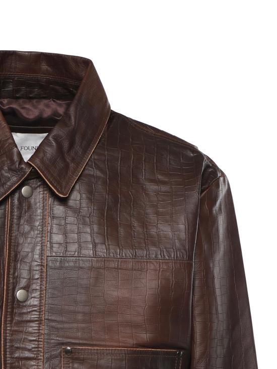 26SS 파운드 가죽 자켓 FOSS26JA01323 6322 VINTAGE BROWN - FOUND