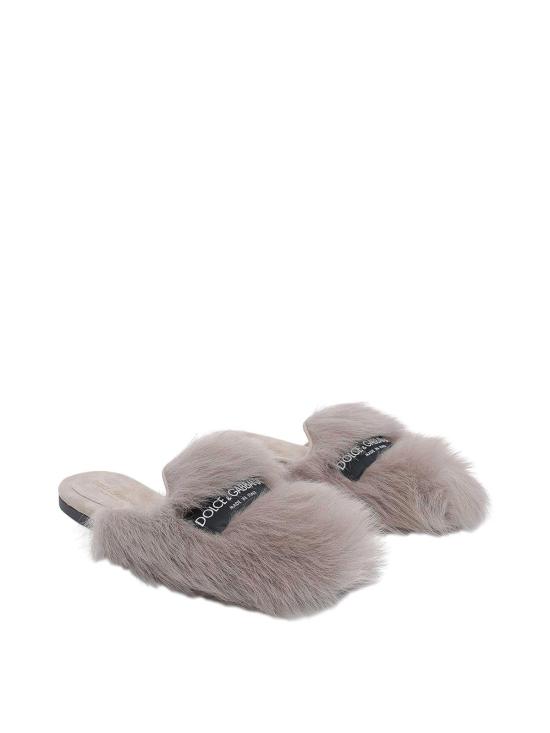 26SS 돌체앤가바나 시어링 스웨이드 슬리퍼 CI0224A9Y938H710 Grey - DOLCE & GABBANA