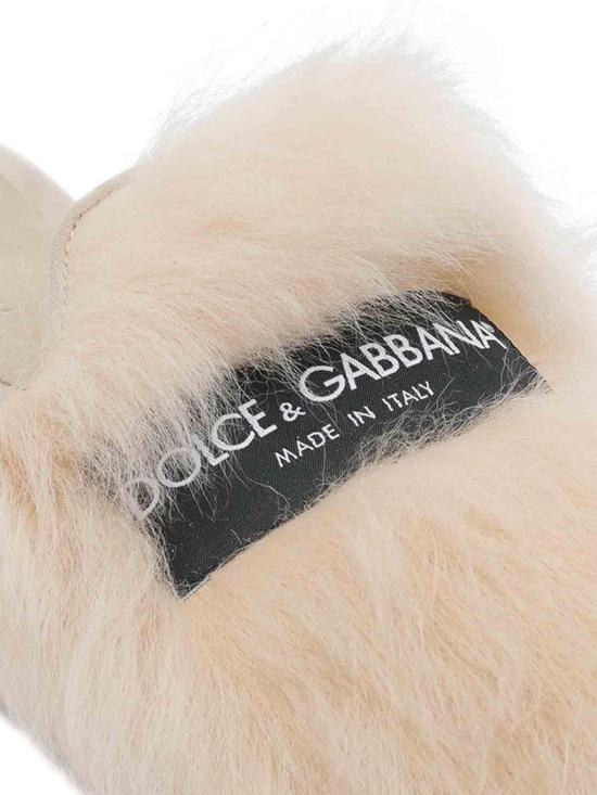 26SS 돌체앤가바나 시어링 스웨이드 슬리퍼 CI0224A9Y938H070 White - DOLCE & GABBANA
