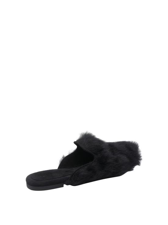 26SS 돌체앤가바나 시어링 스웨이드 슬리퍼 CI0224A9Y9380999 Black - DOLCE & GABBANA